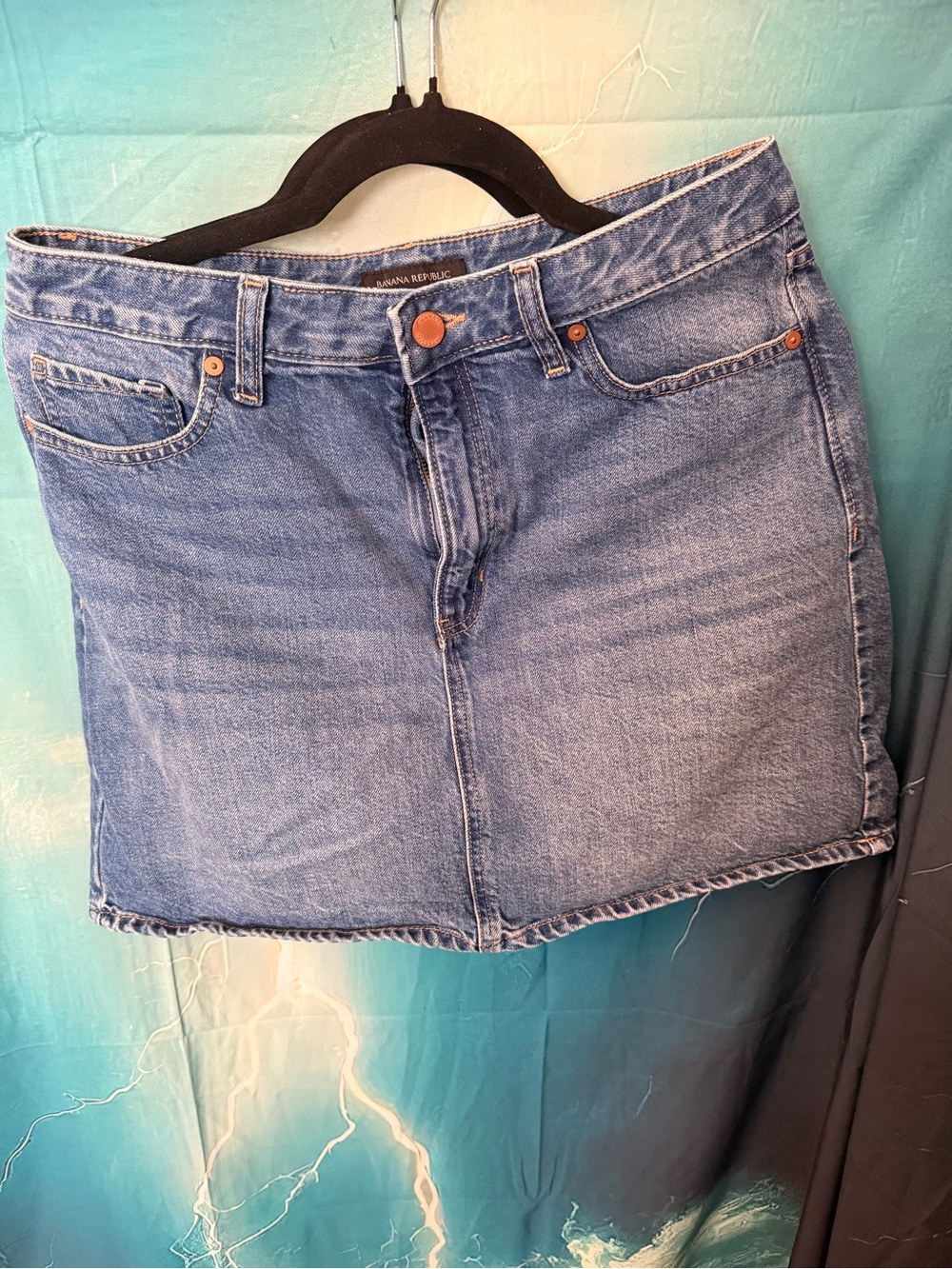 Banana Republic Light Blue Denim Mini Skirt